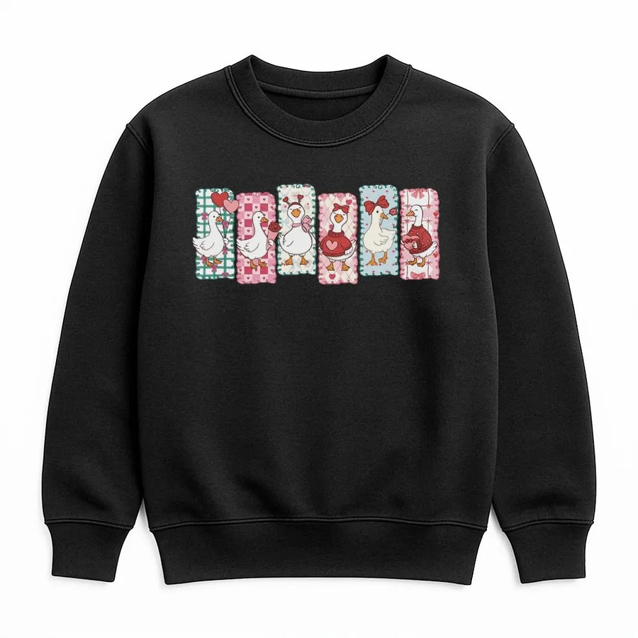 Valentine Goose Sweatshirt | Cute Silly Goose Heart Graphic | Premium Cotton Blend | Romantic Gift for Goose Lovers and Couples