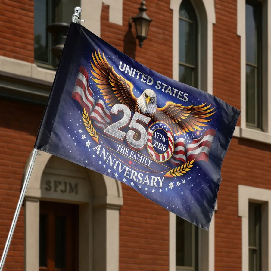 USA 250th Anniversary House Flag | 1776-2026 Semiquincentennial Eagle | Double Sided Polyester Banner | Patriotic Collector's Yard Decor Gift