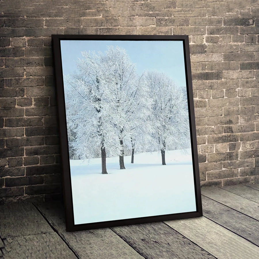 Winter Forest Canvas Print | Snowy Tree Landscape Wall Art | Premium Fade-Resistant Gallery Wrap | Serene Nature Decor For Home Or Office