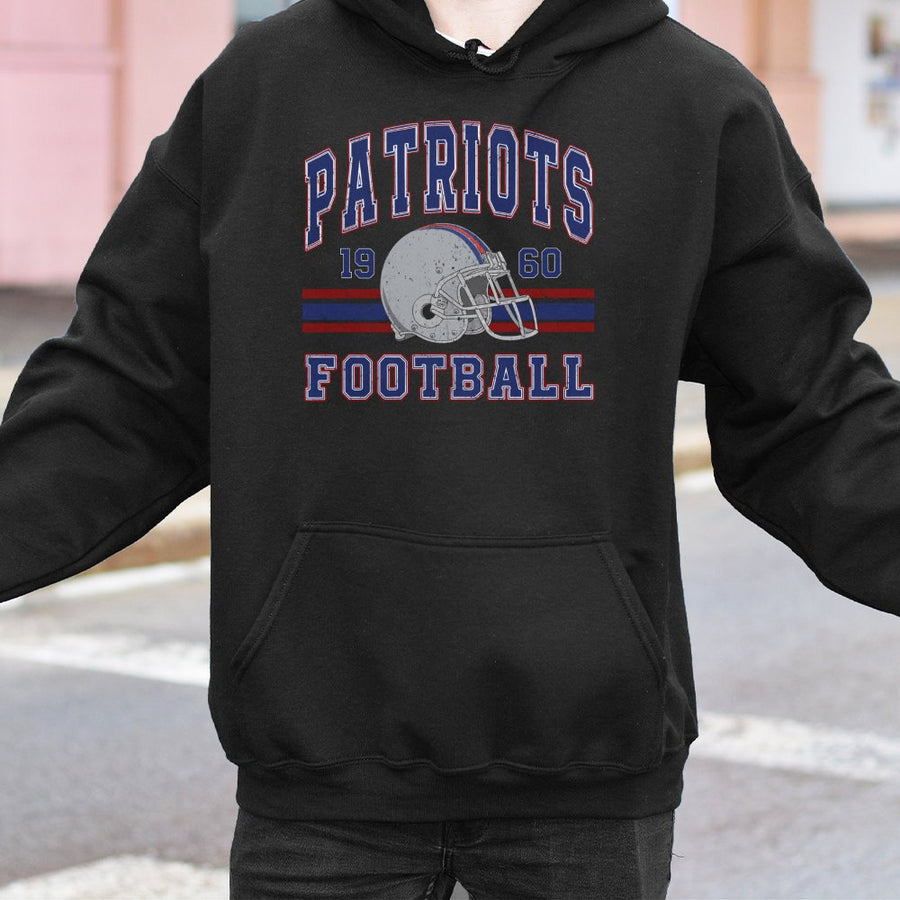 Vintage 90s Style New England Football Hoodie Retro Game Day Patriot State Unisex Fan Hoodie Classic Sports