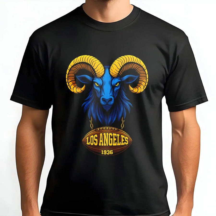 Los Angeles Ram T-Shirt, Bold Goat Head & Football Graphic, Casual Streetwear – Add To Cart Buy Now T-Shirt, Sporty