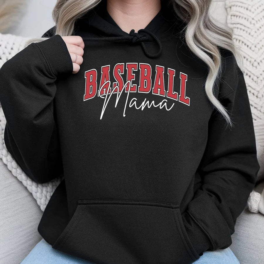 Baseball Mama Hoodie | Retro Game Day Apparel | Soft Cotton Blend | Premium Gift for Sports Mom
