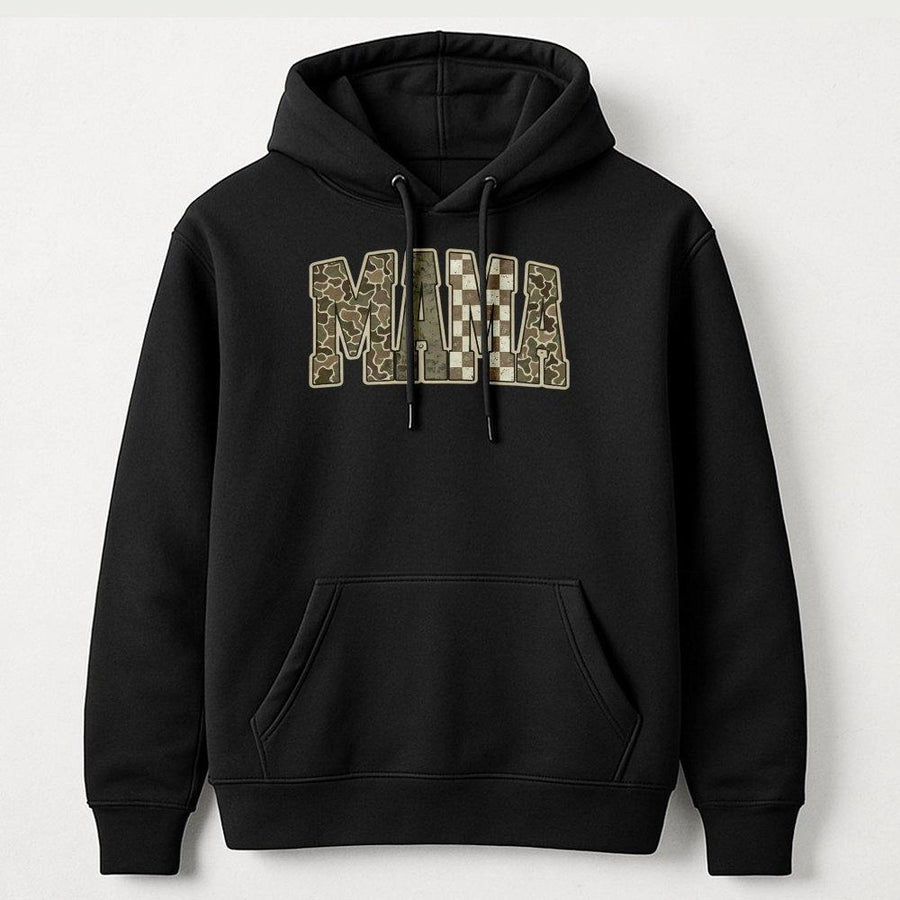 Mama Hoodie | Camo and Checkered Graphic Print | Premium Cotton Blend | Mother's Day 2026 Gift for Mom
