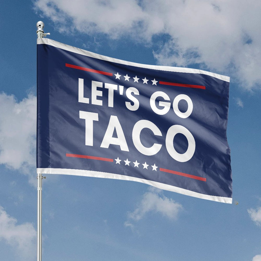 Let's Go Taco House Flag | Funny Food Slogan House Decor | Premium Weather-Resistant Polyester | Gift for Taco Lovers & Home Exterior