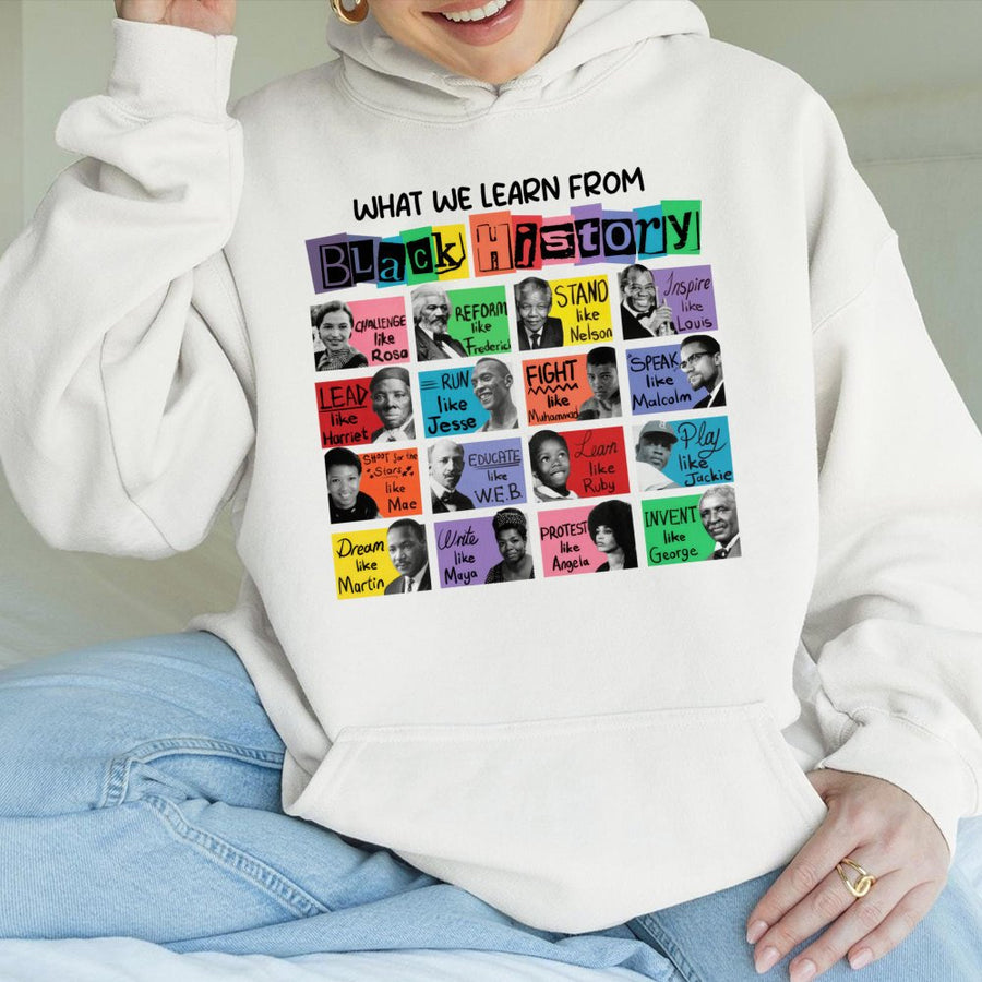 Black History Month Hoodie | Iconic Civil Rights Leaders Collage | Premium Cotton-Blend Pullover | Educational Gift for History Teachers and Students