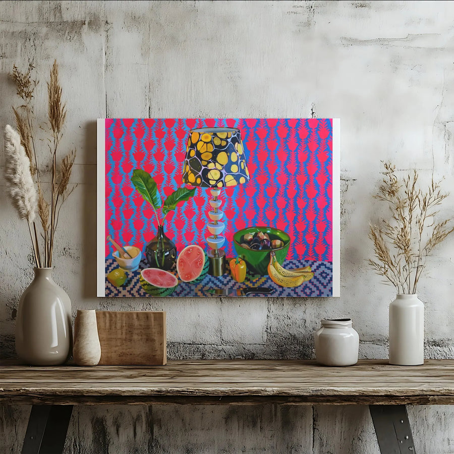 Vibrant Fruit Still Life Canvas | Pop Art Kitchen Scene with Bold Colors | Premium Thick Gallery Wrap Canvas | Eclectic Kitchen & Dining Room Decor
