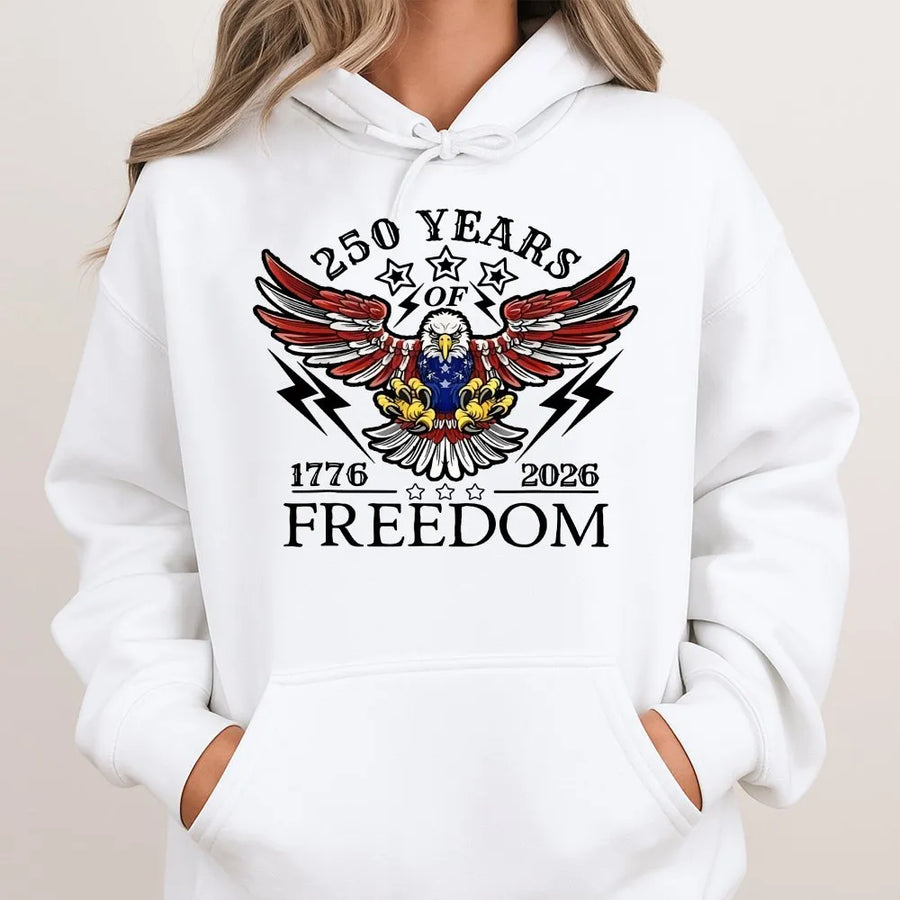 Patriotic 250th Anniversary Hoodie | American Eagle US Flag Design | Soft Cotton | Commemorative 1776-2026 Gift for Patriot