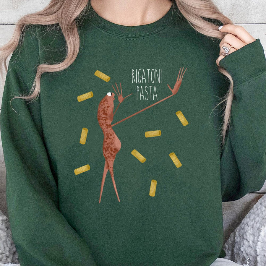 Marcus The Worm Sweatshirt | Funny Rigatoni Pasta Meme Graphic | Premium Cotton Blend Crewneck | Trendy Internet Culture Gift For Gamers