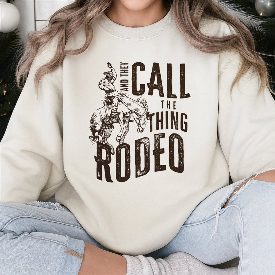 Rodeo Sweatshirt | Vintage Western Graphic Bull Riding Design | Premium Cotton Blend | Country Style Gift for Cowboy and Cowgirl Lovers