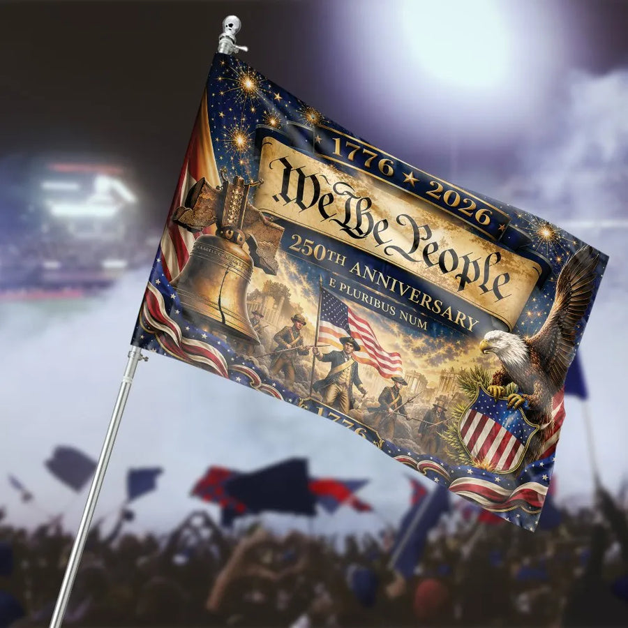 USA 250th Anniversary House Flag | We The People 1776-2026 Patriotic Eagle Design | Premium Double-Sided Weatherproof Polyester | Commemorative Gift & Outdoor Yard Decor