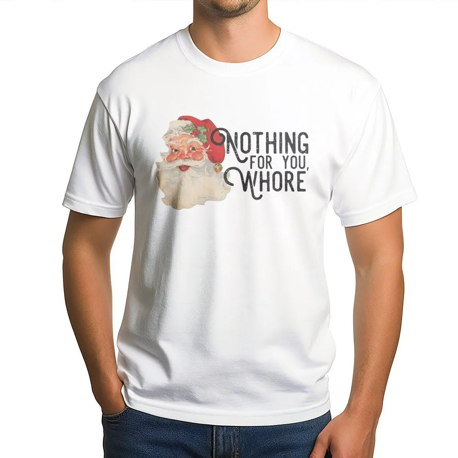 Funny Christmas T-Shirt | Vintage Santa Claus Graphic | Premium Cotton Unisex Tee | Sarcastic Rude Holiday Gift for Adults