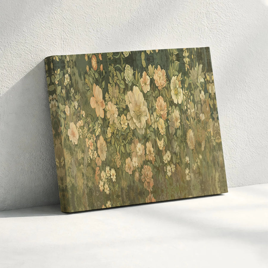 Vintage Botanical Floral Canvas Wall Art | Moody Wildflower Oil Painting Print | Gallery Quality 1.25 Inch Profile | Elegant Home Decor Gift