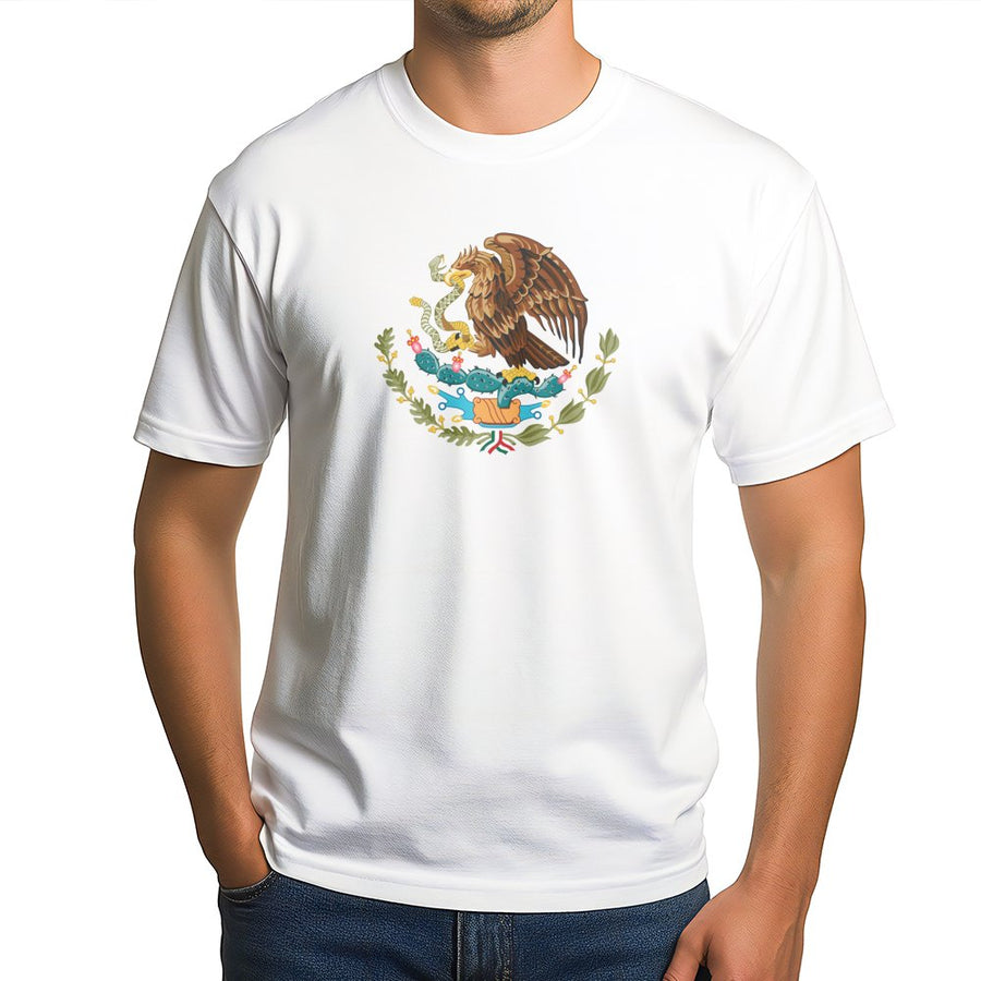 Mexico Eagle T-Shirt | Patriotic Mexican Coat of Arms Graphic | Premium Cotton Unisex Tee | Gift for Mexican Heritage and Culture Enthusiasts