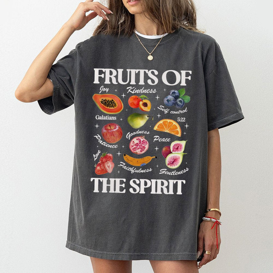 Fruits Of The Spirit T-Shirt | Galatians 5:22 Bible Verse Graphic | Premium Cotton Christian Apparel | Faith-Based Religious Gift For Believers