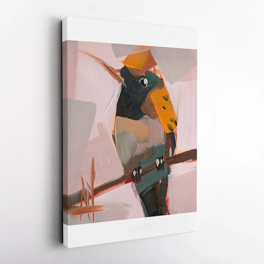Abstract Hummingbird Canvas Wall Art | Modern Textured Bird Painting Print | Premium Canvas Print | Collector's Gift for Nature Lover