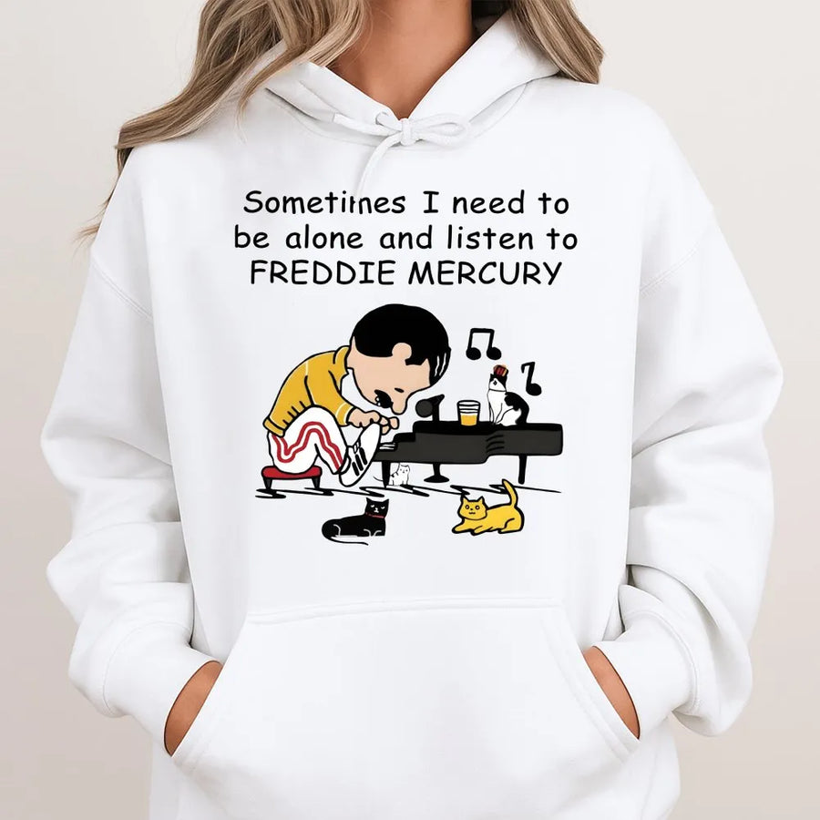 Fredddie Merrcury Piano With Cats Hoodie, Queen At Wembley Rock Band 60s Hoodie, Freddie Gifts For Her, We Will Rock You Hoodie