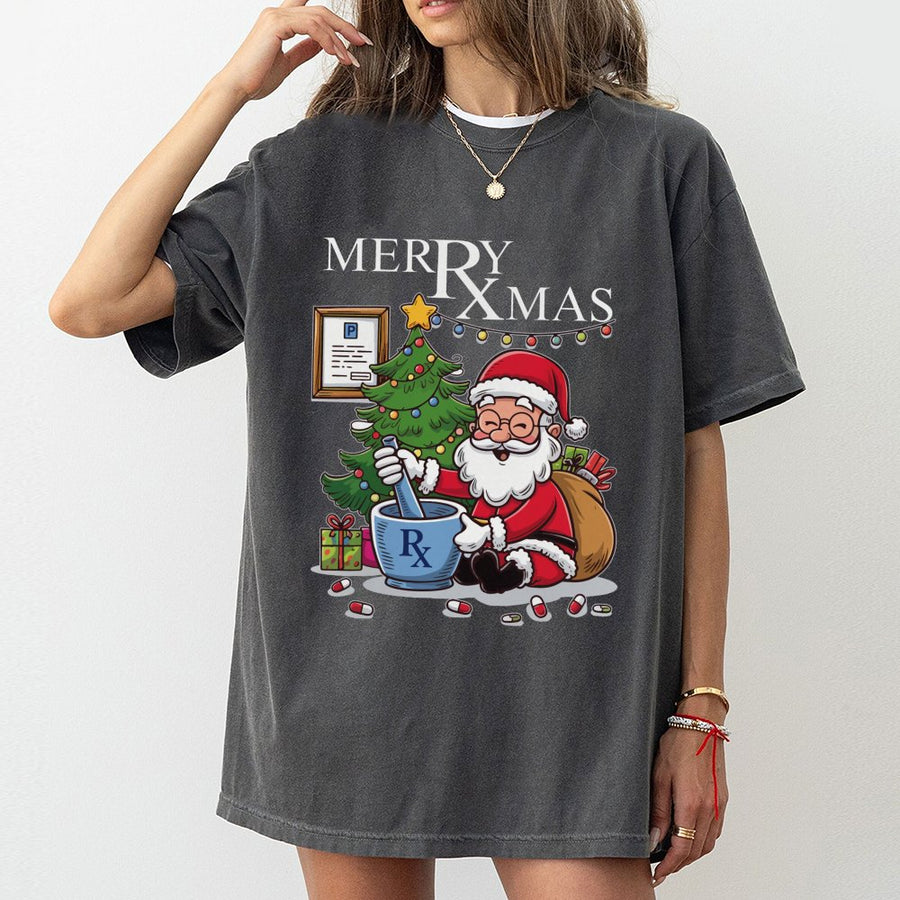 Pharmacist Christmas T-Shirt | Funny Pharmacy Tech Holiday Gift | 100% Cotton Premium Tee | Unique Xmas Apparel for Pharmacy Staff