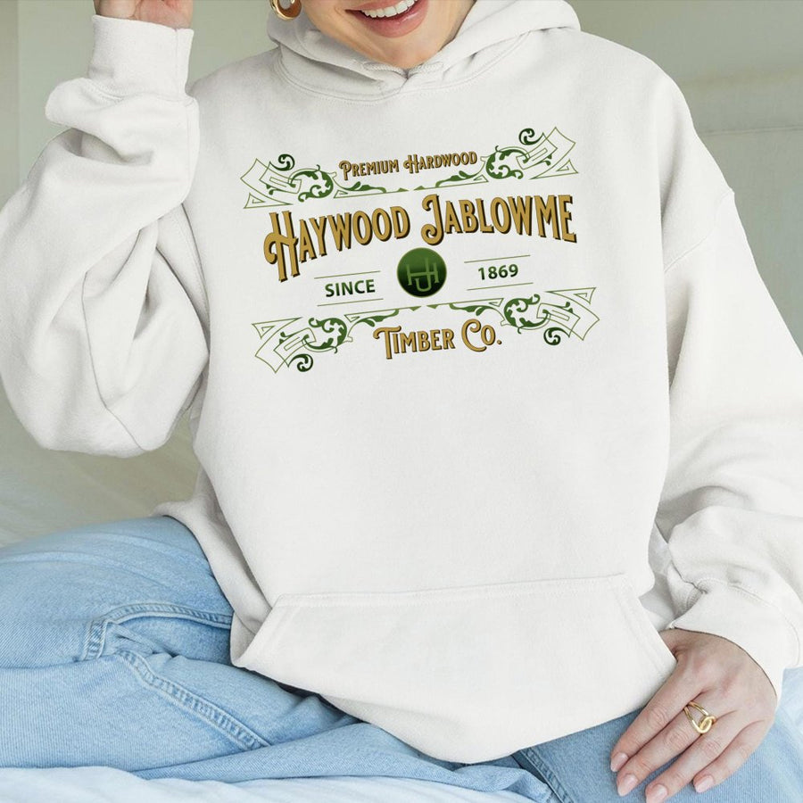 Haywood Jablowme Timber Co. Hoodie | Funny Woodworker Graphic Design | Premium Cotton Blend | Gift For Men And Women Who Love Southern Humor