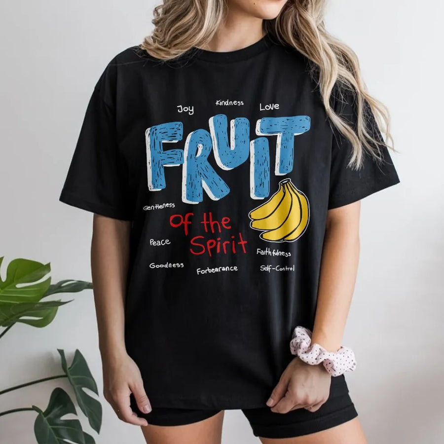 Fruit of the Spirit T-Shirt | Hand-Drawn Bible Verse Graphic | Soft Breathable Cotton | Inspirational Christian Gift for Men & Women