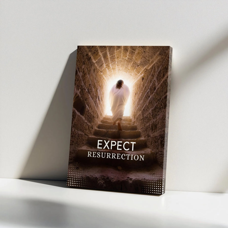 Expect Resurrection Wall Art | Jesus Ascending Tomb Canvas Print | 1.25 Inch Gallery Wrap | Christian Home Decor Gift