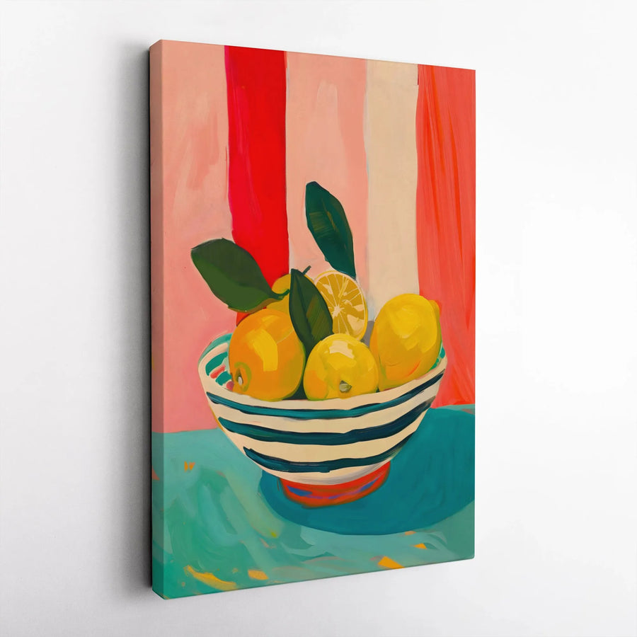 Lemon Still Life Wall Art | Abstract Fruit Canvas Print | Premium Gallery-Wrapped Decor | Kitchen & Dining Room Gift