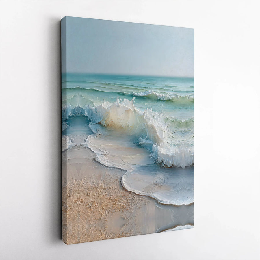 Ocean Wave Canvas Wall Art | Textured Seascape Print | Thick Gallery Wrap Canvas | Coastal Home Decor Gift