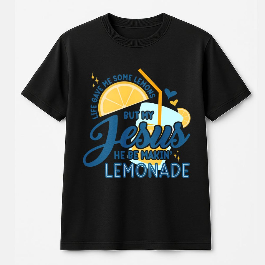 Jesus Lemonade T-Shirt | Faith Based Graphic Christian Tee | 100% Cotton Premium Quality | Religious Gift for Women and Men