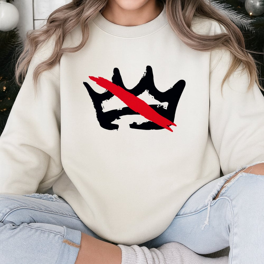 No Kings Protest Sweatshirt | Anti-Monarchy Crown Graphic | Premium Cotton Blend | Activism Gift for Activists and Advocates