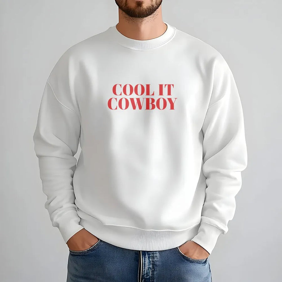 Sweat-shirt Cool It Cowboy | Pull graphique western Y2K | Mélange de coton premium | Cadeau tenue de festival country unisexe