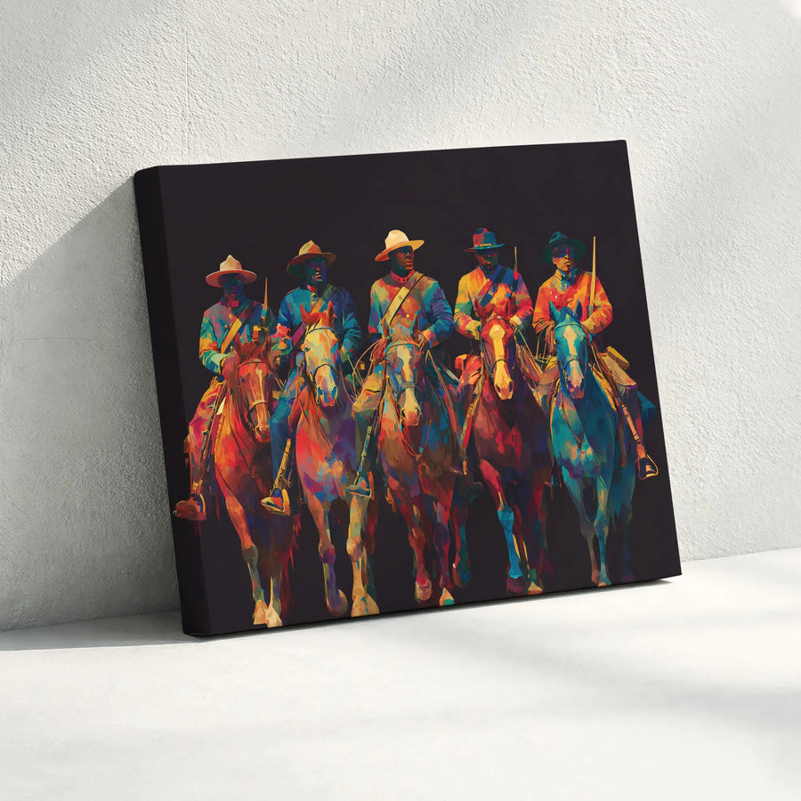 Buffalo Soldiers Canvas Wall Art | Colorful Black History Art | Premium Fade-Resistant Print | Collector's Western Decor
