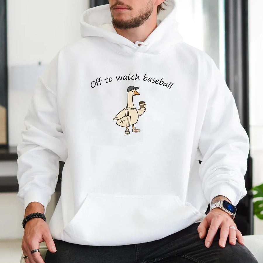 Funny Goose Baseball Hoodie | Silly Goose Game Day Graphic | Soft Cotton Tee | Gift for Baseball Mom and Sports Fans