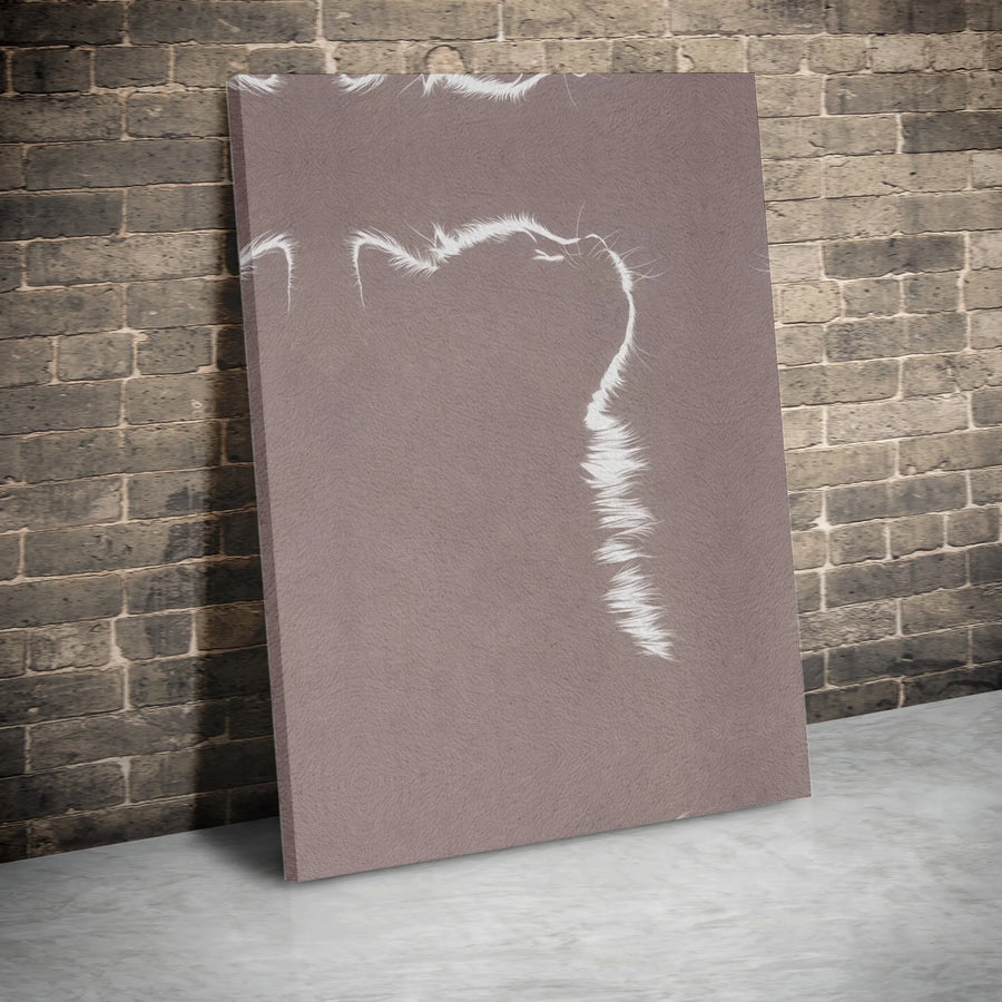 Minimalist Cat Silhouette Canvas Print | Furry Outline Wall Art | Premium Gallery Wrapped 1.25 Inch Profile | Modern Home Decor Gift