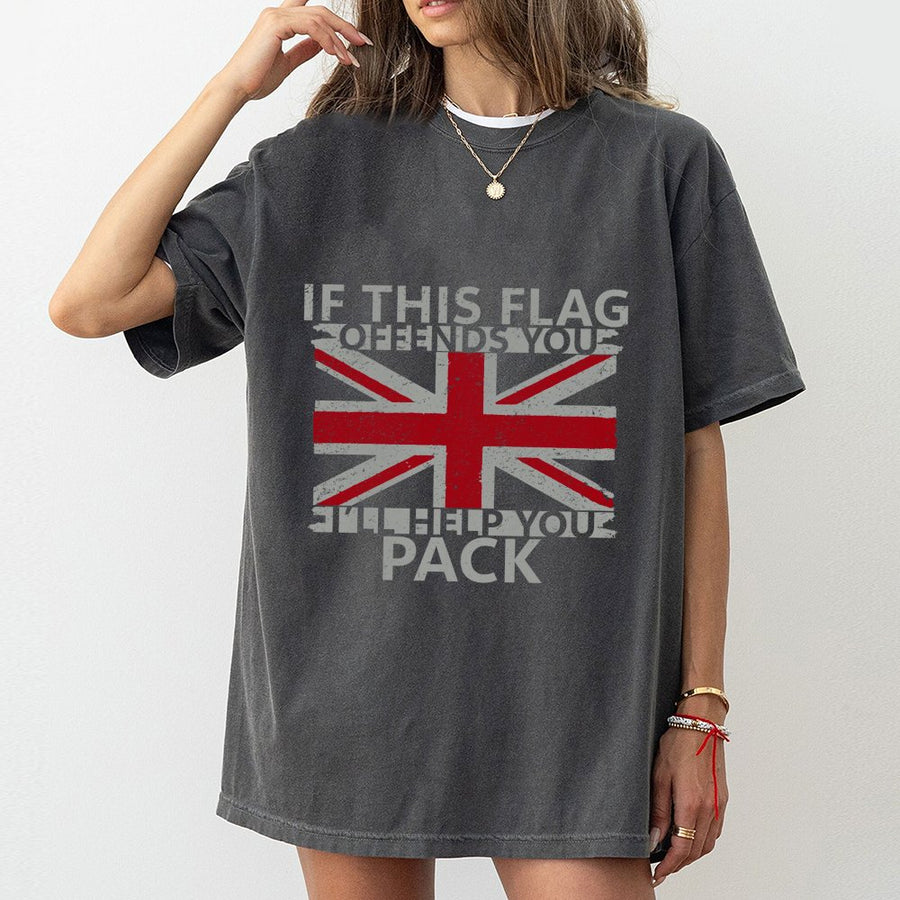 British Flag T-Shirt | If This Flag Offends You Design | 100% Cotton Premium Apparel | Patriotic Gift for UK Pride Supporters
