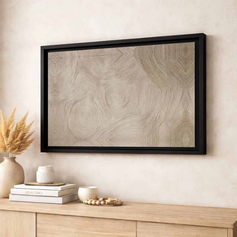 Abstract Wood Texture Canvas | Topographic Organic Lines Art | Premium Gallery Wrapped Print | Modern Minimalist Home Decor Gift