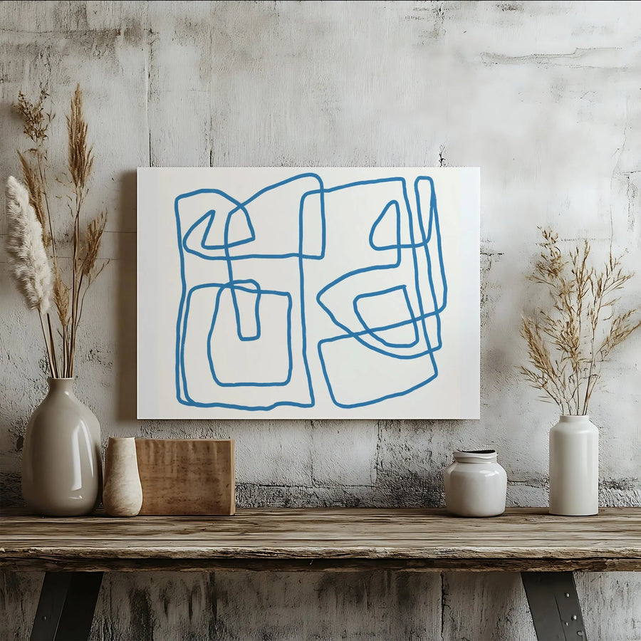 Abstract Line Art Canvas | Modern Continuous Line Print | Premium Gallery Wrapped Canvas | Living Room & Office Decor Gift