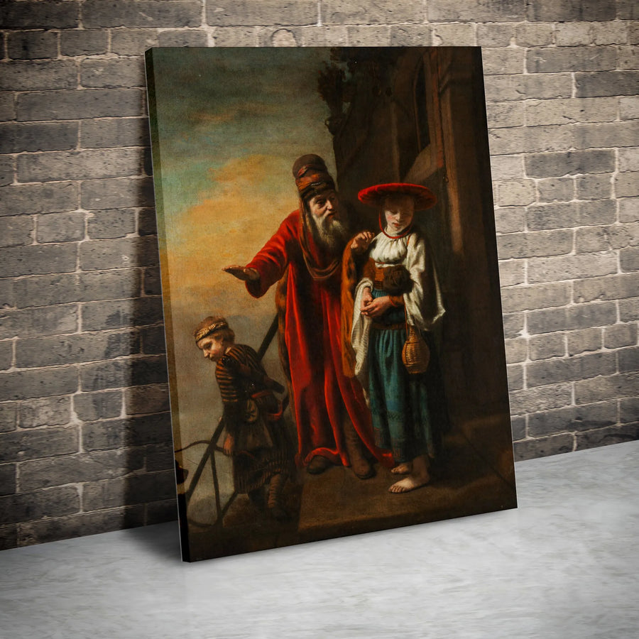 The Dismissal of Hagar and Ishmael Canvas Print | Jan Victors Baroque Fine Art | Premium Gallery Wrapped Decor | Traditional Religious Wall Art