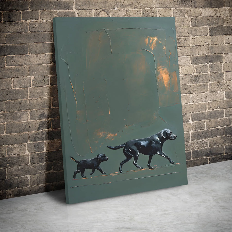 Black Labrador Dog Canvas Print | Minimalist Textured Wall Art | Premium 1.25-inch Gallery Wrap | Gift for Dog Lovers and Pet Owners