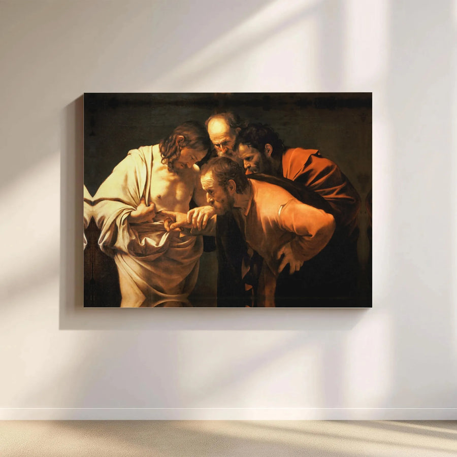 The Incredulity of Saint Thomas Canvas | Caravaggio Masterpiece Art | Gallery-Quality Fade-Resistant Print | Religious Wall Decor for Home