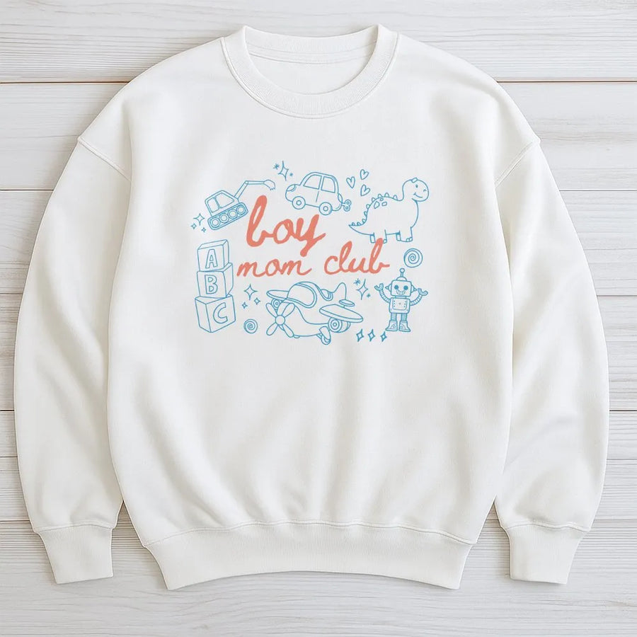 Boy Mom Club Comfort Colors Shirt | Cute Toy Doodle Graphic Tee | Premium Soft Cotton | Gift for New Moms, Mother's Day