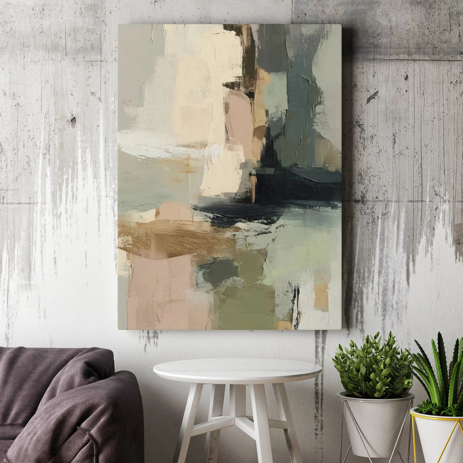 Abstract Wall Art Canvas Print | Textured Earth Tone Painting Print | Premium Gallery Wrap | Modern Home & Office Decor Gift
