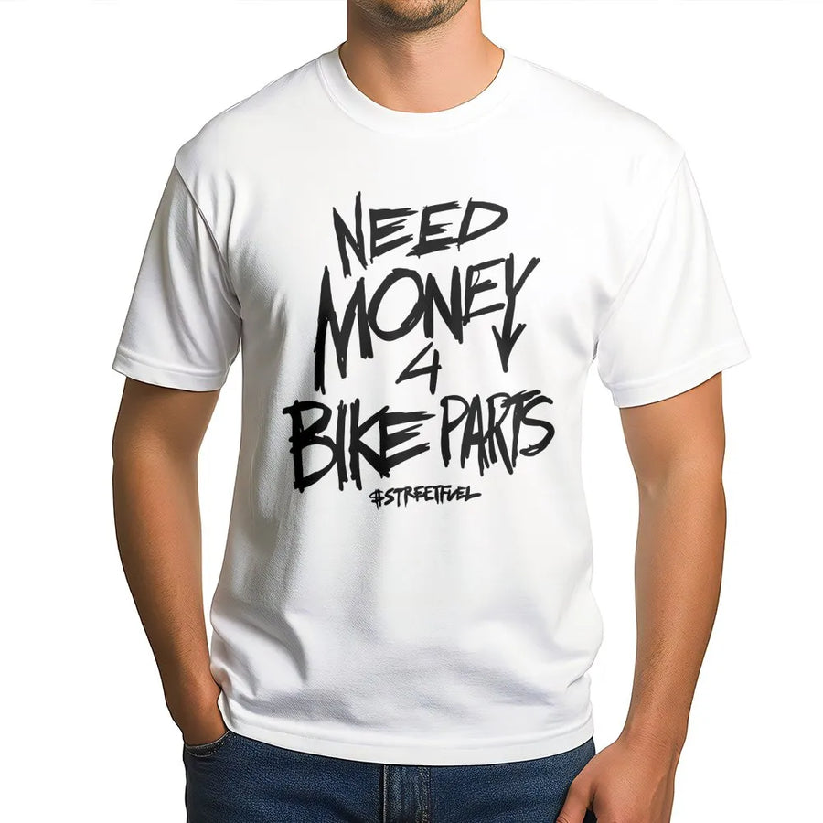 Need Money For Bike Parts T-Shirt | Distressed Off-Road Motocross Graphic | Premium Cotton Unisex Tee | Funny Biker Gift For Dirt Bike Rider