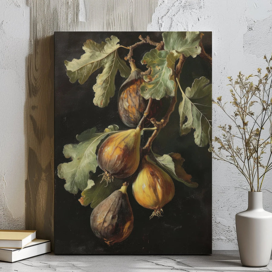 Still Life Fig Canvas Print | Vintage Botanical Fruit Wall Art | Premium Gallery Wrapped Decor | Kitchen Dining Room Wall Decor Gift