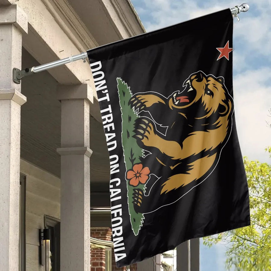 Don't Tread On California Flag | Political Golden State Bear Design | Premium Weatherproof Polyester | Patriotic Yard Decor Gift