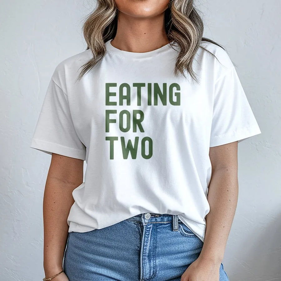 Eating for Two T-Shirt | Funny Pregnancy Announcement Sweatshirt | Premium Soft Blend | Baby Shower Gift for Mom-To-Be