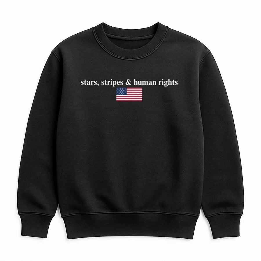 Human Rights Sweatshirt | Stars Stripes & American Flag Design | Premium Cotton Blend | Feminist Social Justice Gift