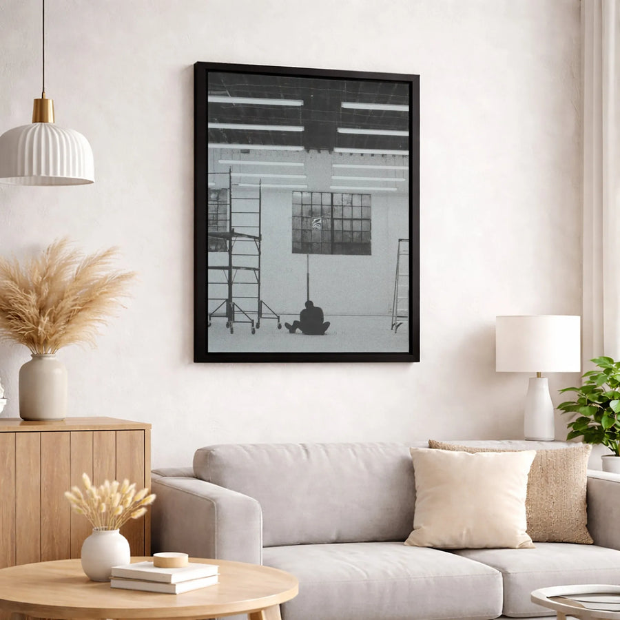 Industrial Silhouette Canvas Print | Moody Urban Photography Wall Art | Premium 1.25 Inch Gallery Wrap | Modern Home Office Decor