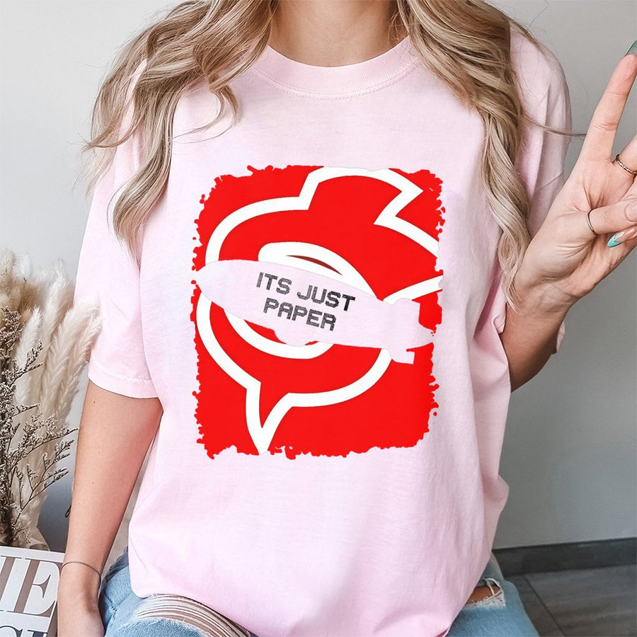 Its Just Paper Blimp Graphic T-Shirt | Streetwear Urban Design | 100% Cotton Premium Quality | Minimalist Gift For Men And Women