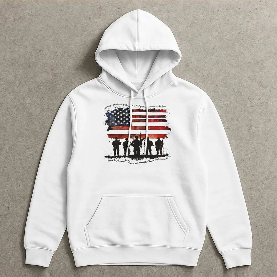 American Flag Soldier Hoodie | Distressed Veteran Tribute Graphic | Premium Comfort Colors Tee | Memorial Day Gift for Patriots