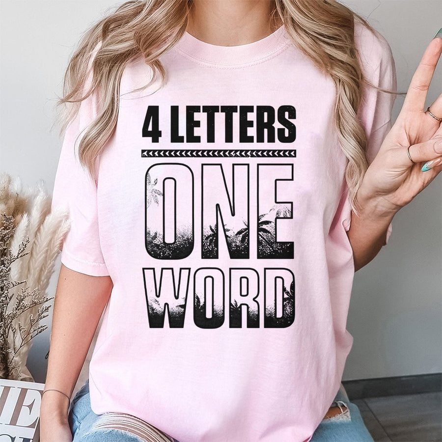 Four Letters One Word Yeet T-Shirt | Tropical Palm Tree Graphic | Premium Cotton Unisex Tee | Wrestling Fan Gift for Him and Her