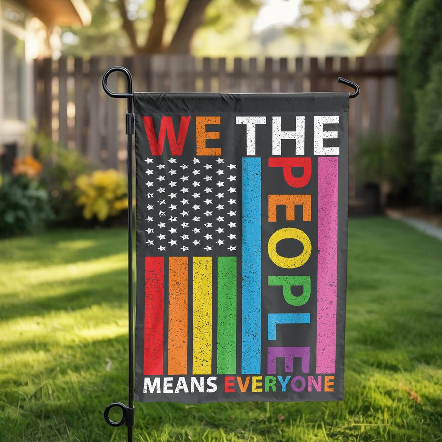 We The People Garden Flag | LGBTQ Pride Patriotic Yard Banner | Weather-Resistant Premium Polyester | Inclusive Home Decor Gift